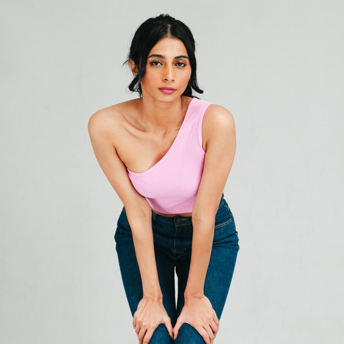 Pink One-Shoulder Crop Top - Image 2